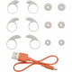JBL Reflect Mini NC Wireless In-Ear Headphones, White power cable and set of ear pads