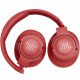 JBL Tune 700 BT Wireless Over-Ear Headphones, Coral Red folded