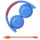 JBL JR300BT Kids Wireless On-Ear Headphones, Rocker Blue folded