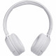 JBL Tune 500BT Wireless On-Ear Headphones, White frontal view