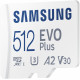 Карта памяти Samsung EVO PLUS V3 A2 microSDXC 512GB UHS-I U3, крупный план