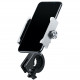 Baseus Knight Motorcycle holder, silver, with phone