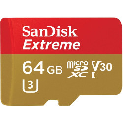 Memory card SanDisk Extreme A2 MicroSDXC UHS-I U3 64GB for Action Cameras (w/o adapter)