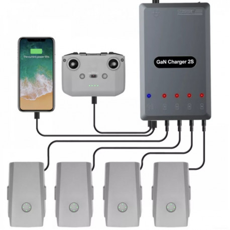 StartRC 6 in 1 Multi Battery Charging Hub GaN intelligent charger 120W for DJI Mavic Air 2/2S