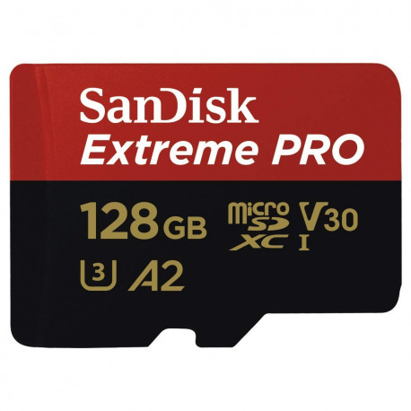 Карта памяти SanDisk Extreme Pro A2 microSDXC 128GB C10 UHS-I U3 R200/W90MB/s V30