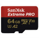 Карта пам'яті SanDisk Extreme Pro A2 microSDXC 64GB UHS-I V30 U3 R200/W90MB/s