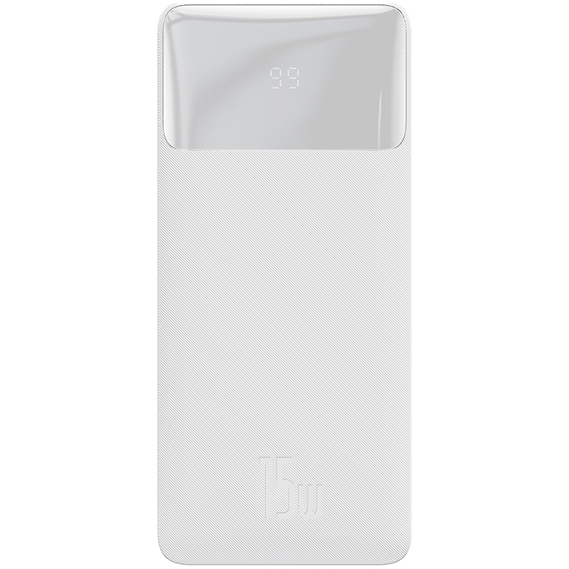 Павербанк Baseus Bipow Digital Display 30000mAh 15W 3A 2USB+Type-C, білий