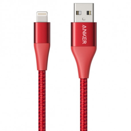 Кабель Anker PowerLine+ ІІ, Lightning - USB Type-А, 0.9 м, червоний