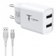 T-phox Wall charger  TC-224, 2хUSB Type-A with USB Type-C cable, main view