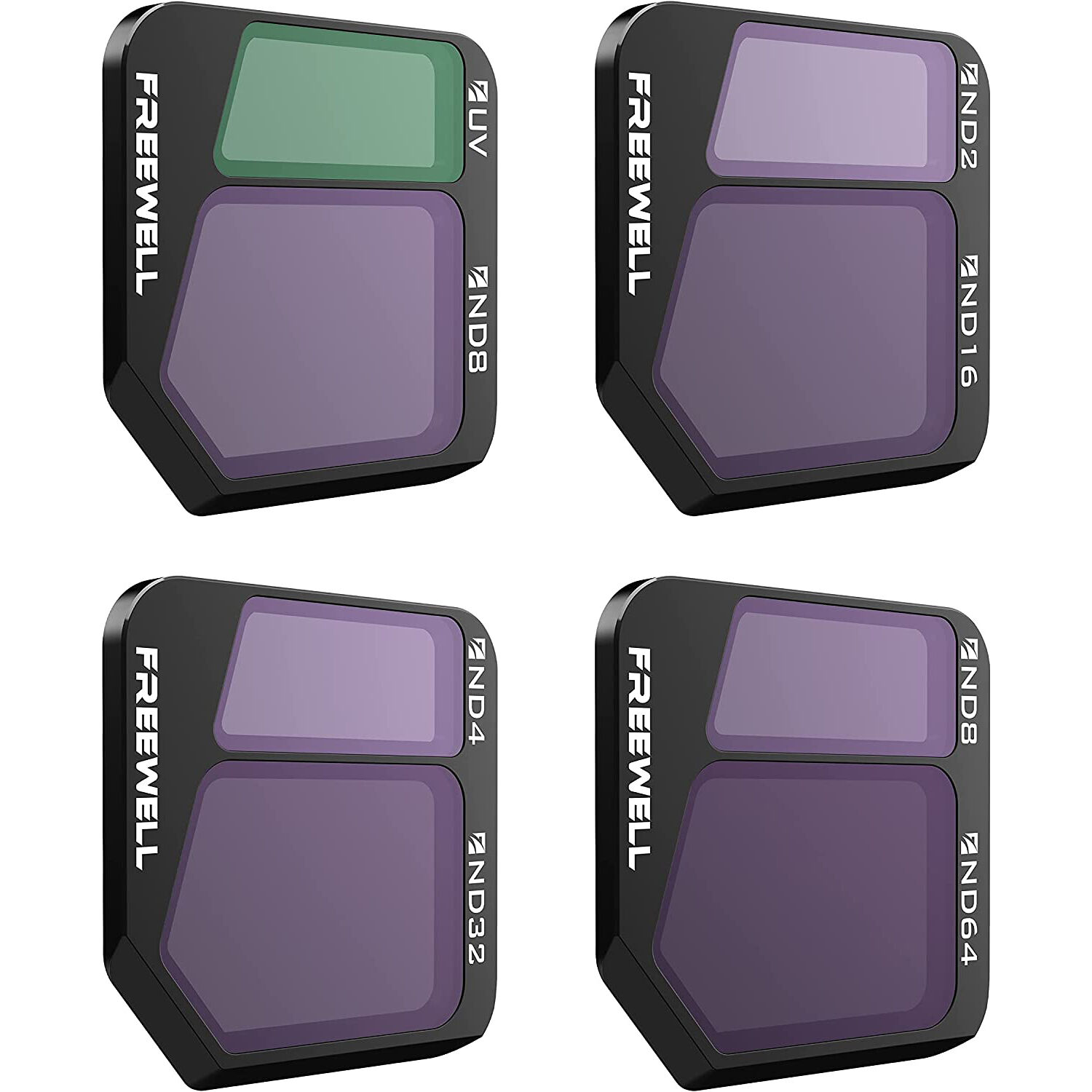 Светофильтры Freewell UV/ND8, ND2/ND16, ND4/ND32, ND8/ND64 Split ND 4Pack для DJI Mavic 3