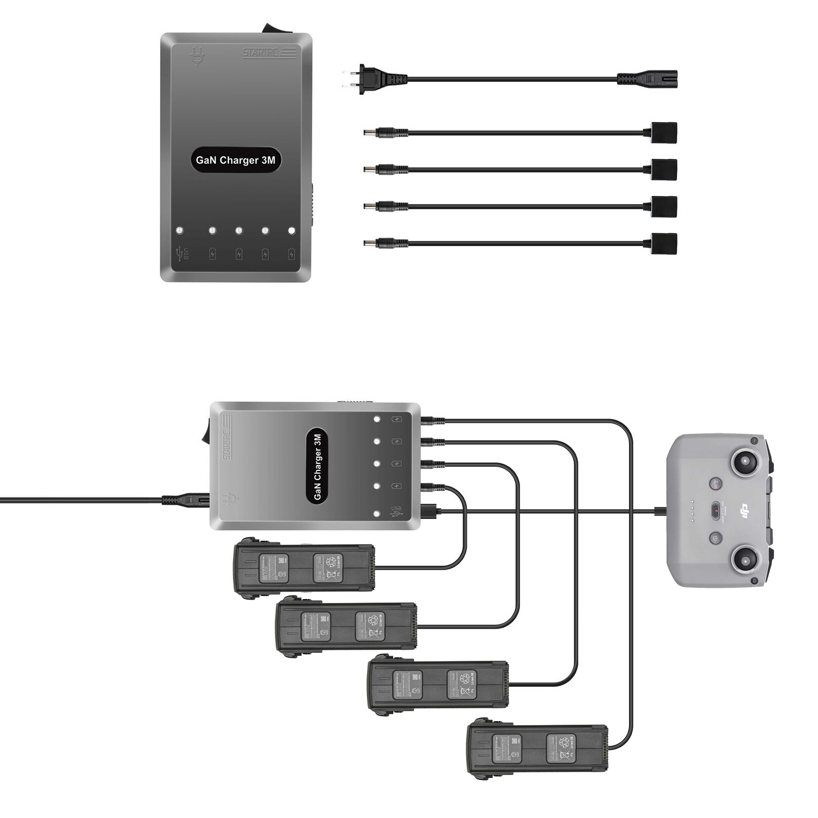 Зарядна станція StartRC 6-в-1 GaN Charger для DJI Mavic 3
