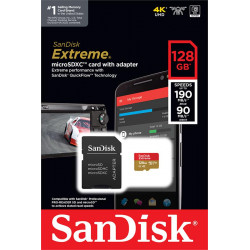 Карта памяти SanDisk Extreme A2  microSDXC 128GB UHS-I V30 C10 U3 R190/W90MB