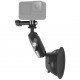 TELESIN suction cup mount with bracket for action cameras and phones, with a camera