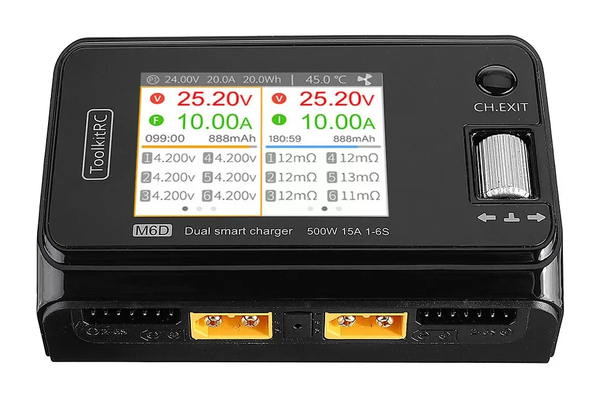 Зарядное устройство для 2х батарей ToolKitRC M6D 500W 15A 1-6S без блока питания