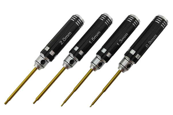Hex screwdriver set 4pcs RCTurn 0.9/1.3/1.5/2.0
