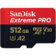 Карта памяти SanDisk Extreme A2 microSD 512GB C10 UHS-I U3 R200/W140MB/s Extreme Pro V30 + SD