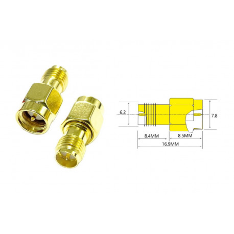 Adapter for FPV and radio equipment (SMA M - RP-SMA F straight)
