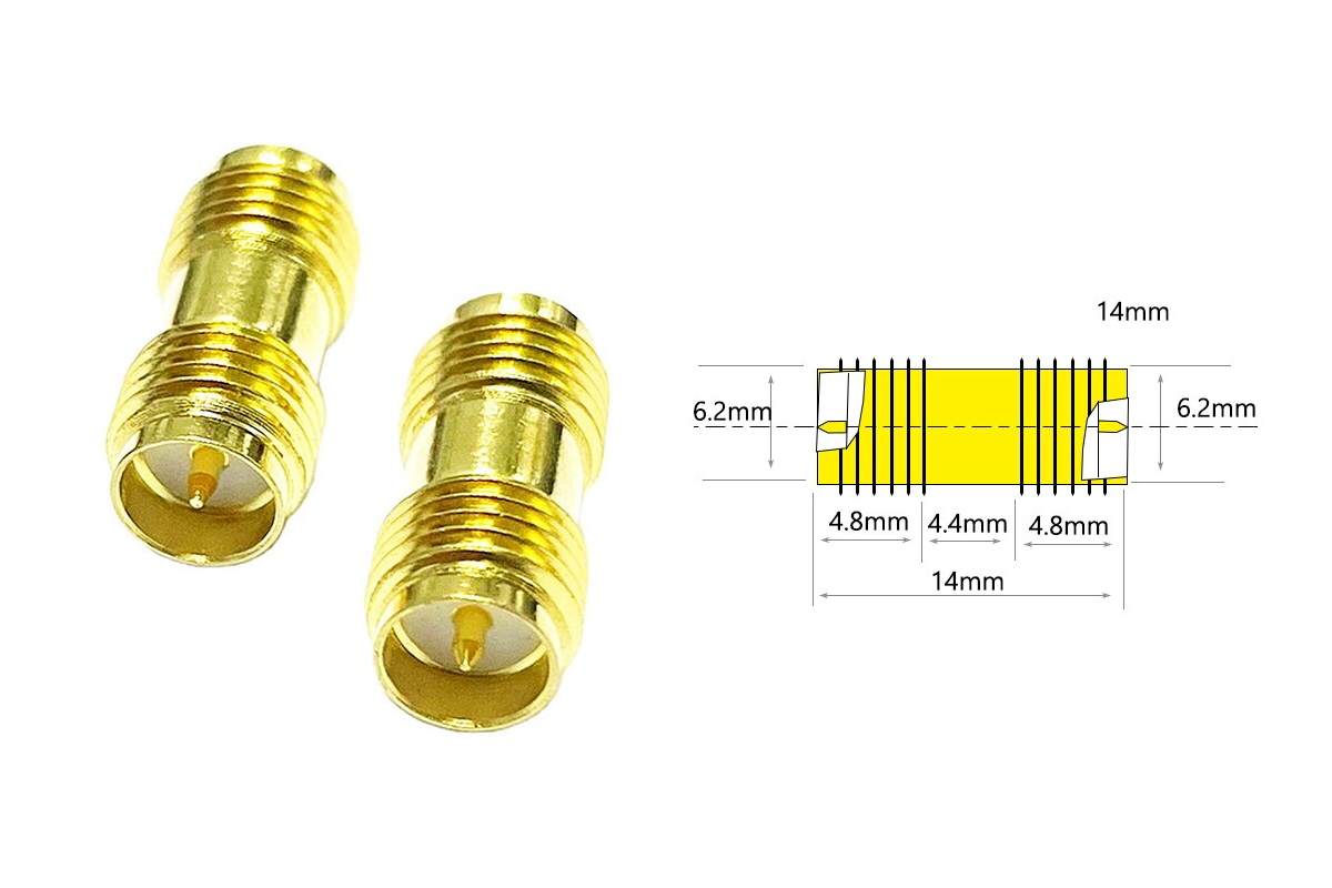 Adapter for FPV and radio equipment (RP-SMA F to RP-SMA F straight)