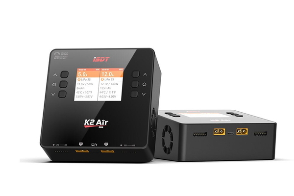 Dual charger ISDT K2 AIR 20A AC/DC 200W/500Wx2 with integrated power supply