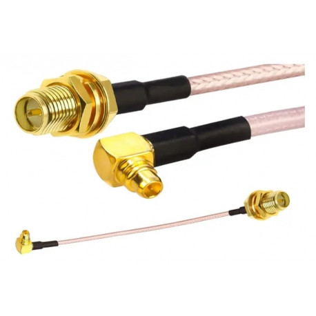 Antenna cable RG316 20 cm MMCX angled - RP-SMA F angled