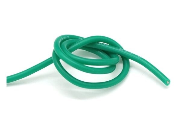 Silicone wire QJ 28 AWG (green), 1 meter