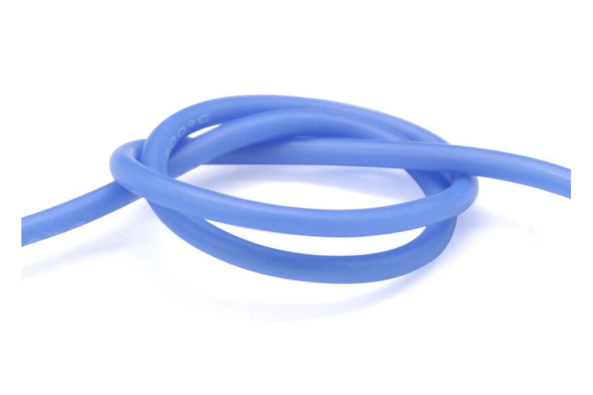 Провод силиконовый QJ 24 AWG (синий), 1 метр.