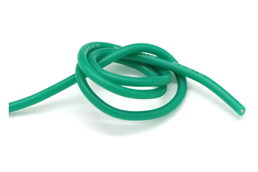Silicone wire QJ 22 AWG (green), 1 meter