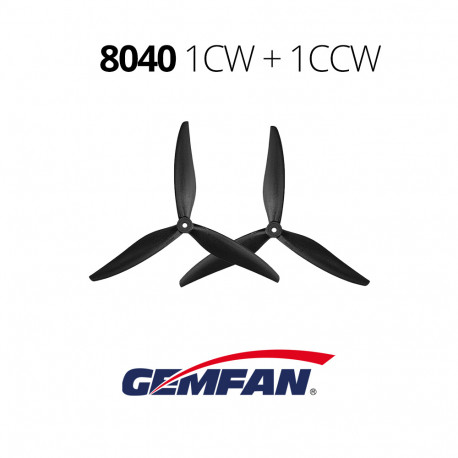 Пропелери GemFan 8040-3 нейлон армований 2шт 1CW+1CCW