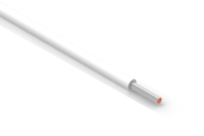 Teflon wire QJ UL1332 22 AWG (white), 1 meter