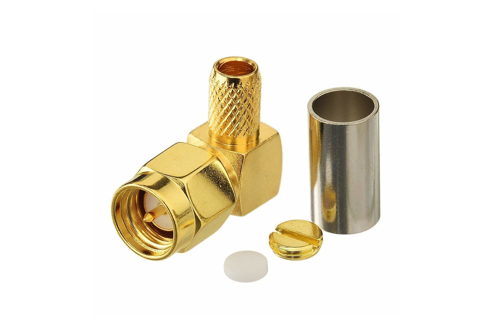50 pcs - 90° SMA M connectors for RG58 cable for radio equipment