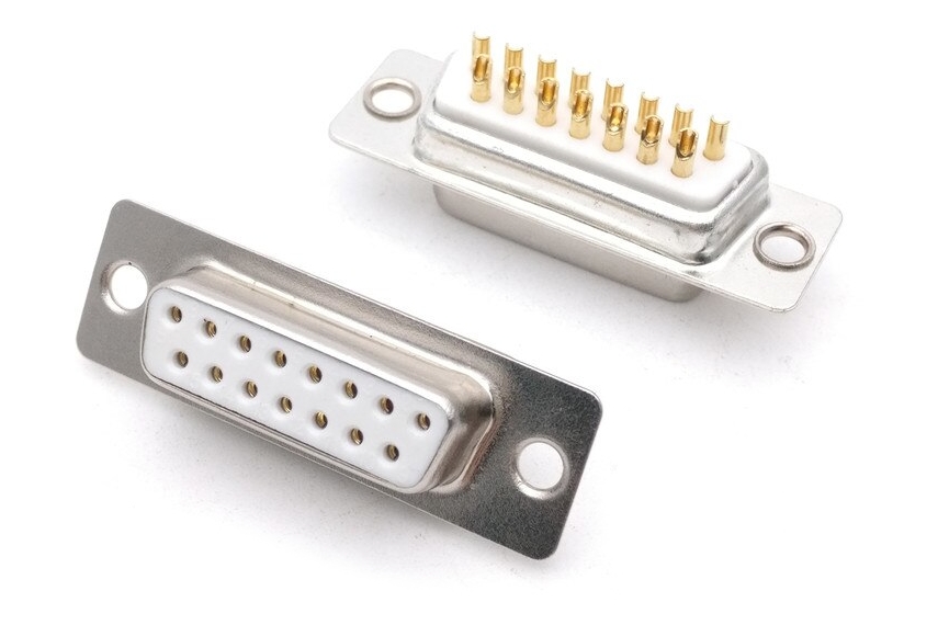 Connector DB15 2u Gold RS232 COM port Female