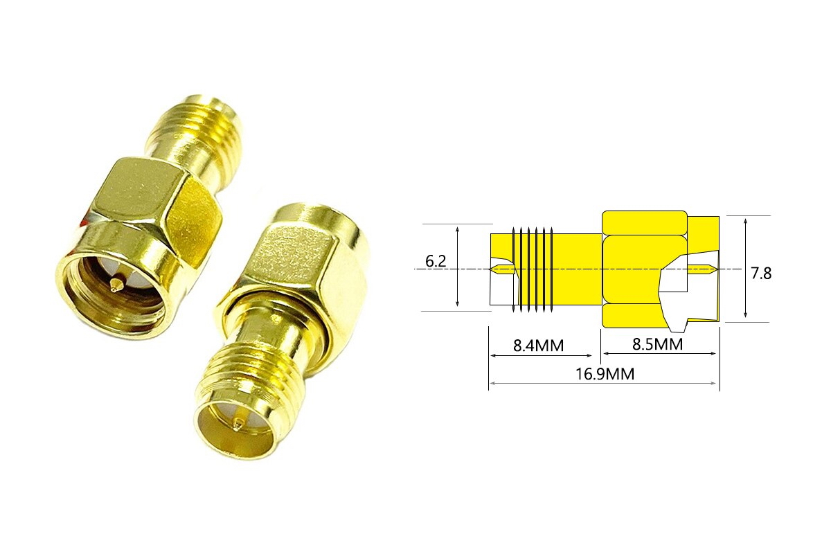 50 pcs - Adapters for FPV and radio equipment (SMA M - RP-SMA F straight)