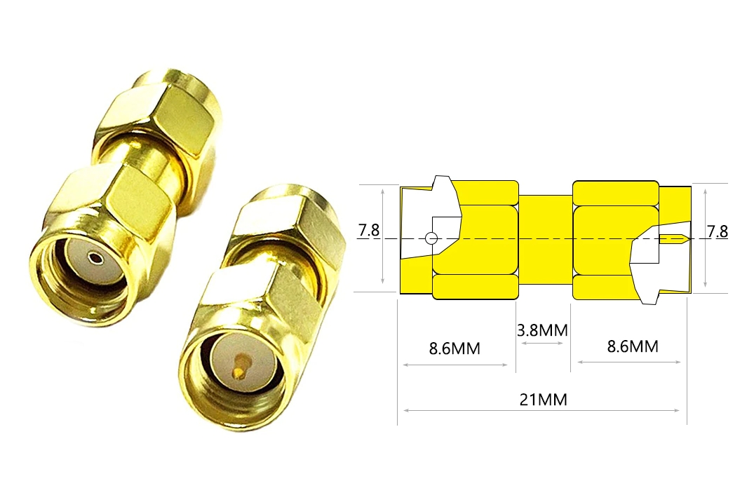 50 pcs - Adapters for FPV and radio equipment (SMA M - RP-SMA M straight)