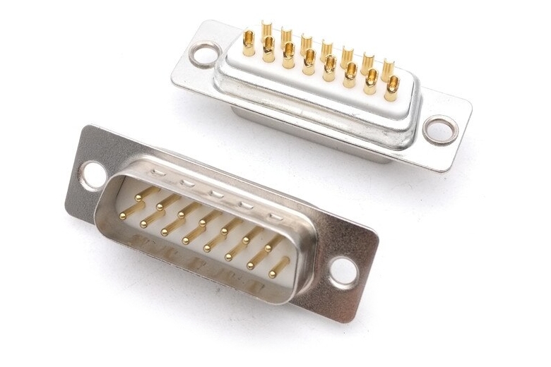 50 шт - Коннекторы DB15 2u Gold RS232 COM-порт Male