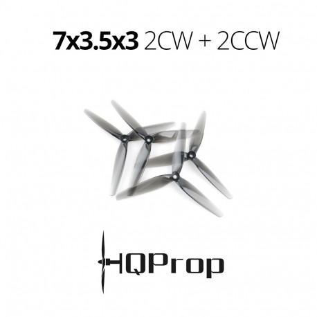 Пропелери HQProp 7x3.5x3 полікарбонат 2CW+2CCW (Light Grey)