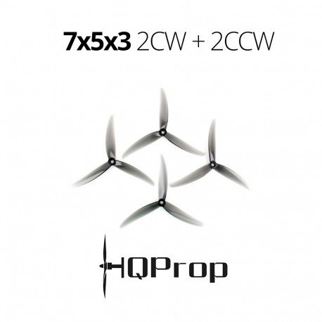 Propellers HQProp J75 7x5x3 polycarbonate 2CW+2CCW (Light Grey)