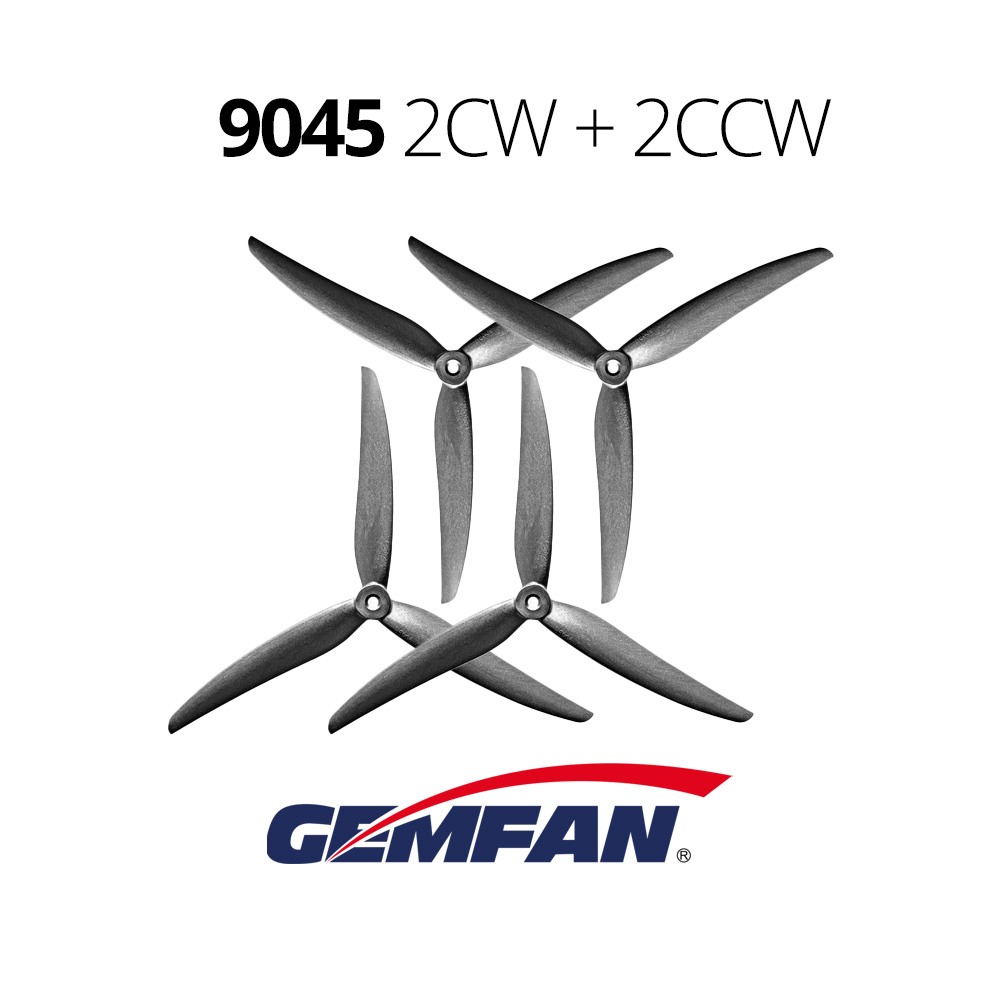 Пропеллеры GemFan 9045-3 нейлон армированный 2шт 2CW+2CCW