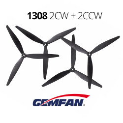 Пропеллеры GemFan 1308-3 нейлон армированный карбоном 4шт 2CW+2CCW