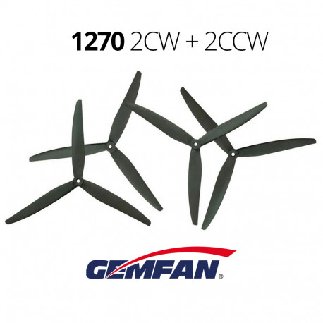 Пропелери GemFan 1270-3 нейлон армований 4шт 2CW+2CCW