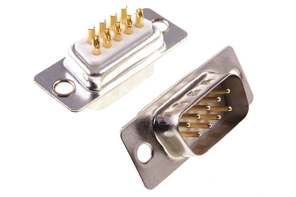50 pcs - Connectors DB9 2u Gold RS232 COM port Male