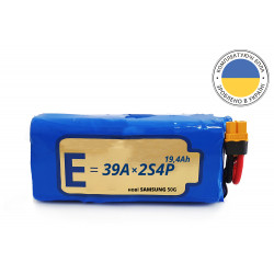 Battery 2S4P Energy Life 19400mAh Samsung SDI 21700-50G Li-Ion 12AWG XT60-F