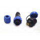 Connectors WEIPU 9pin male SP1310/P9 + female SP1312/S9 IP68 pair