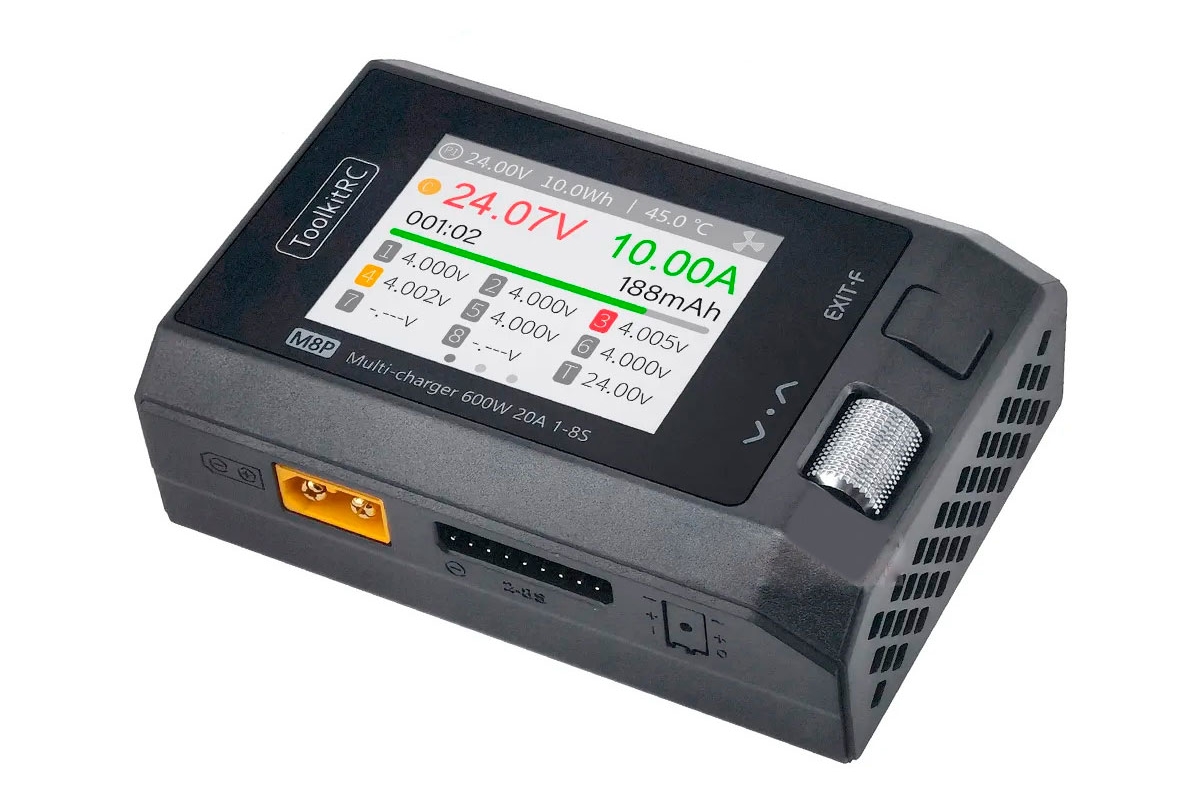 Charger ToolKitRC M8P 600W 20A 1-8S without power supply.