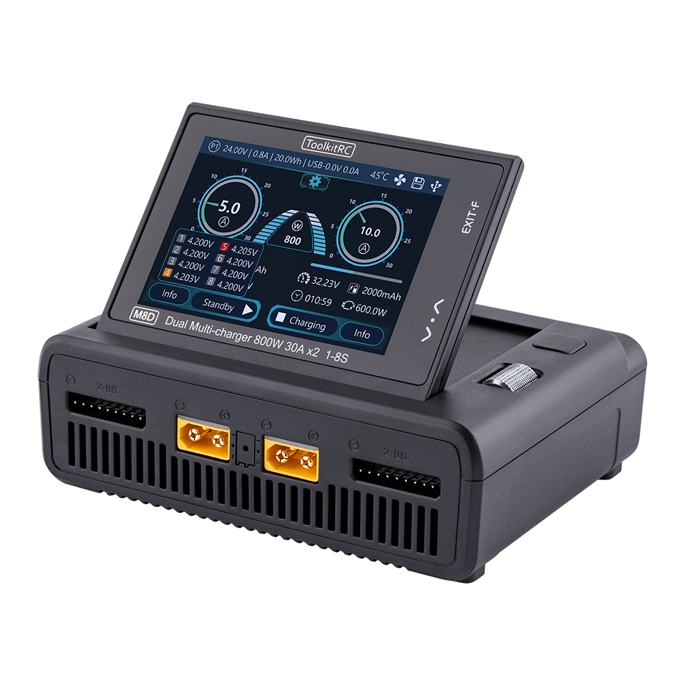 Зарядний пристрій для 2х батарей ToolKitRC M8D 1600W 50A 1-8S без блока живлення