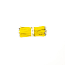 100pcs - tinned silicone wires 60 mm HEXIE 26 AWG (yellow)