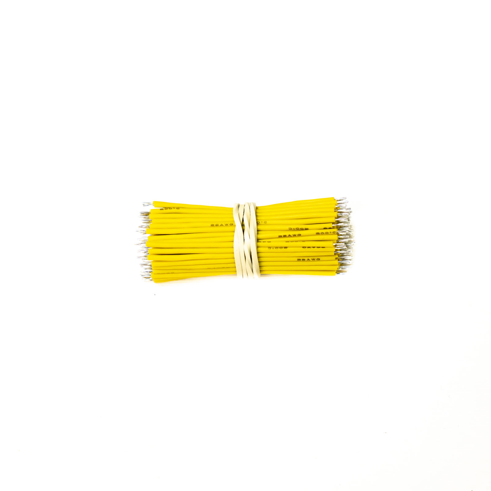 100pcs - tinned silicone wires 60 mm HEXIE 26 AWG (yellow)