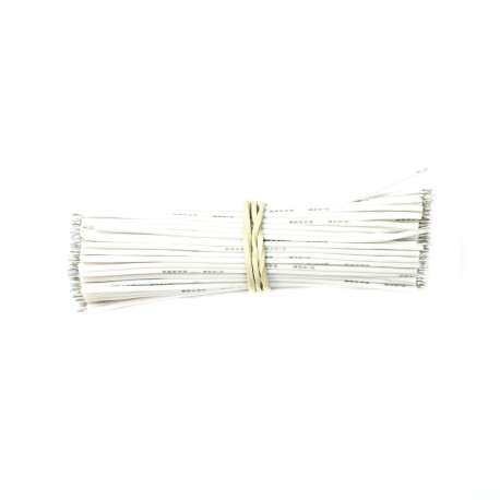 200pcs - tinned silicone wires 100 mm HEXIE 26 AWG (white)