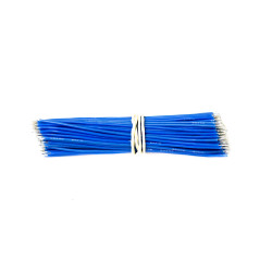 100pcs - tinned silicone wires 100 mm HEXIE 26 AWG (blue)
