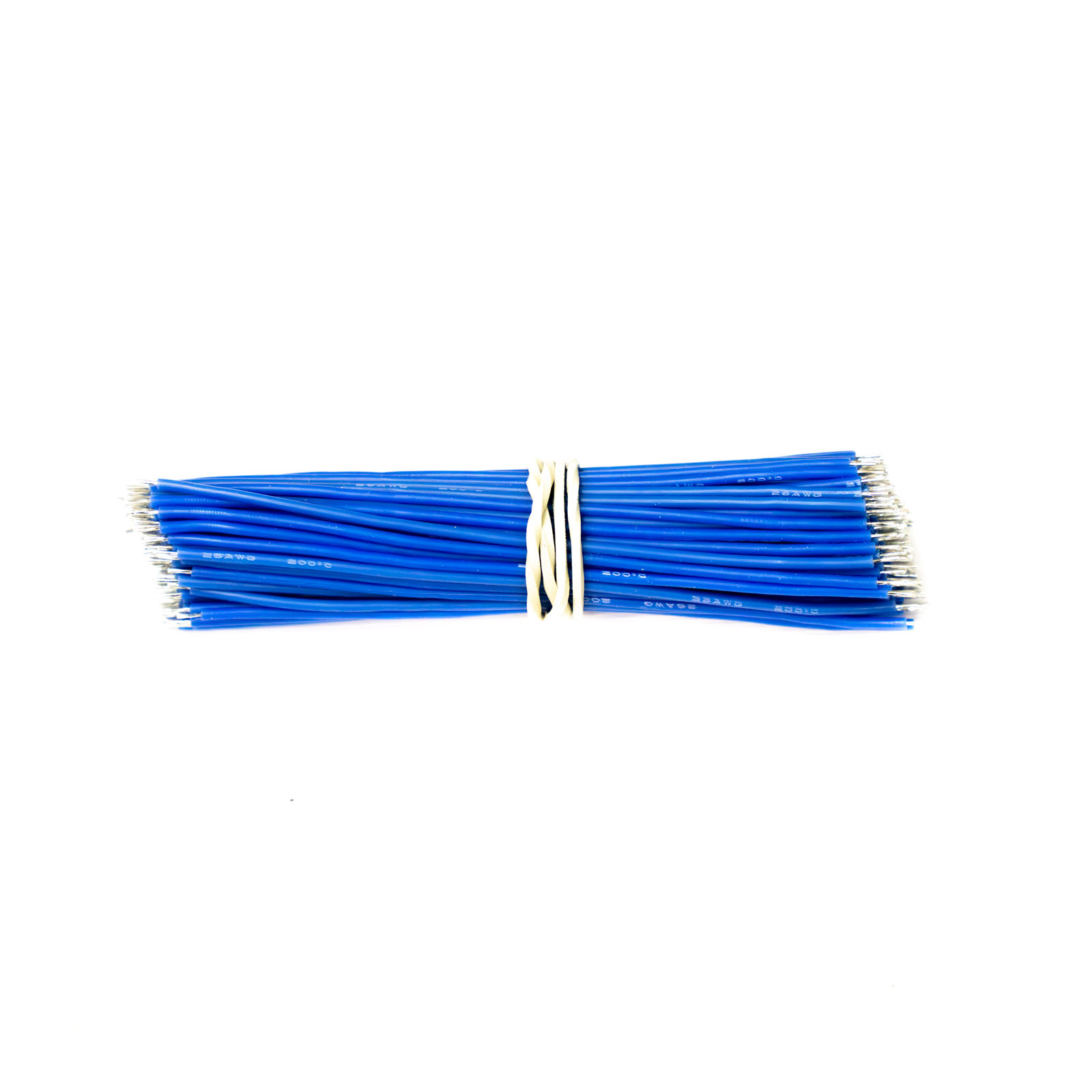 100pcs - tinned silicone wires 100 mm HEXIE 26 AWG (blue)