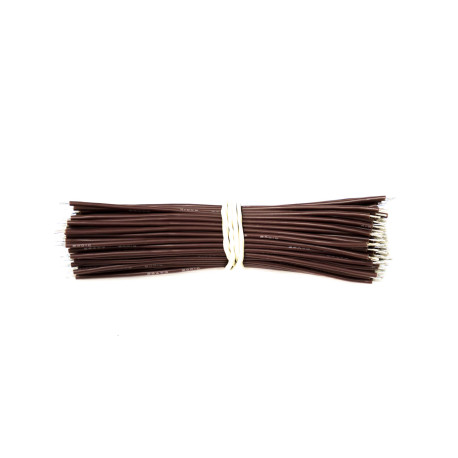 100шт - tinned silicone wires 100 mm HEXIE 26 AWG (brown)